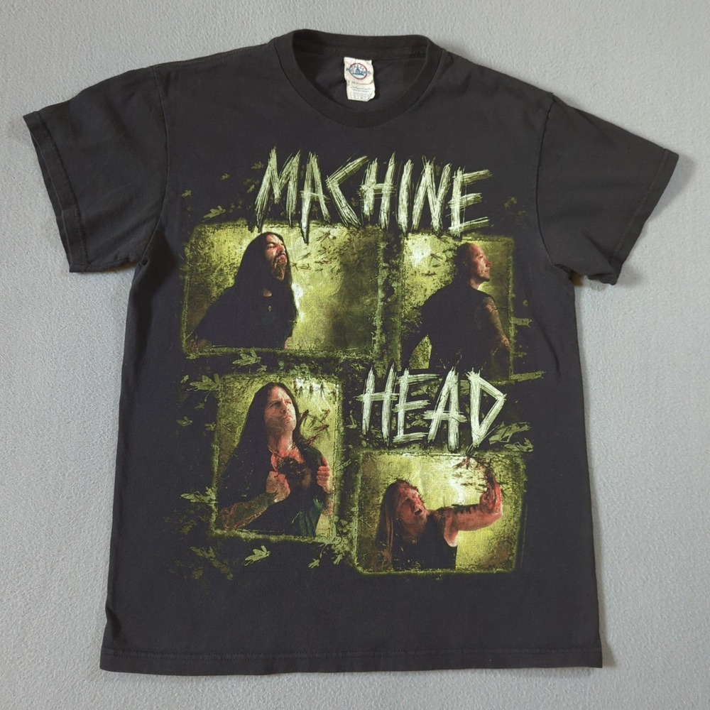Machine Head Unto the Locust Band T-Shirt Mens Medium‎ Black Heavy Metal Graphic